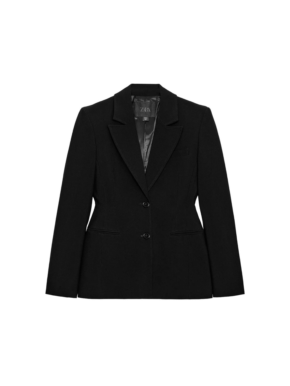Zara Black Fitted Two-Button Blazer